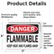 Signmission Flammable Keep Heat and Flames Away Danger Sign, Vinyl Decal, 7in W x 5in L, 2PK OS-2PACK-DS-D-57-L-19367 - alternate 2